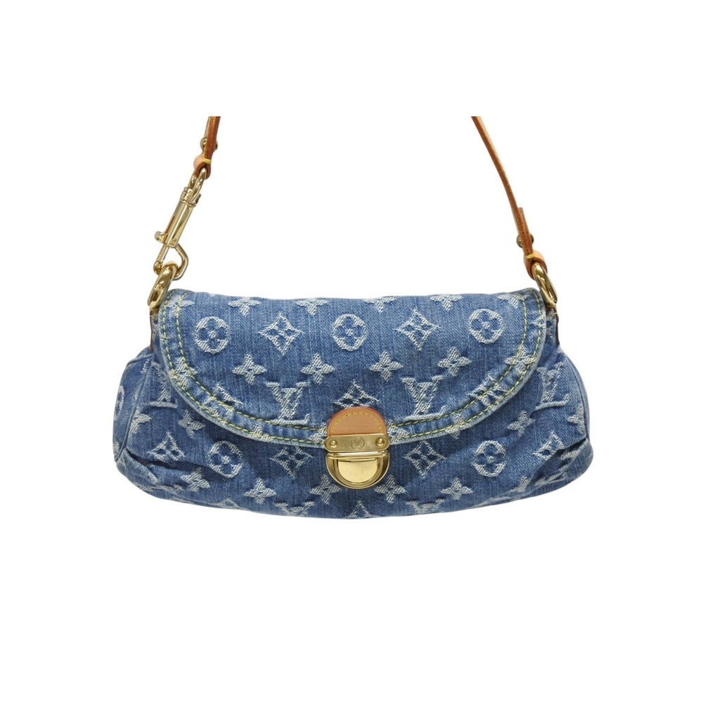 Louis Vuitton Denim Monogram Blue Pleaty Handbag
